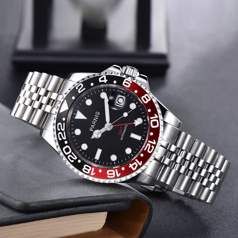 New watch 40mm Watch Men Automatic Mechanical Watches Red GMT Luxury Sapphire Crystal Luminous Waterproof Male Wristwatch 2021, Slivery;brown
New watch 40mm Watch Men Automatic Mechanical Watches Red GMT Luxury Sapphire Crystal Luminous Waterproof Male Wristwatch 2021, Slivery;brown