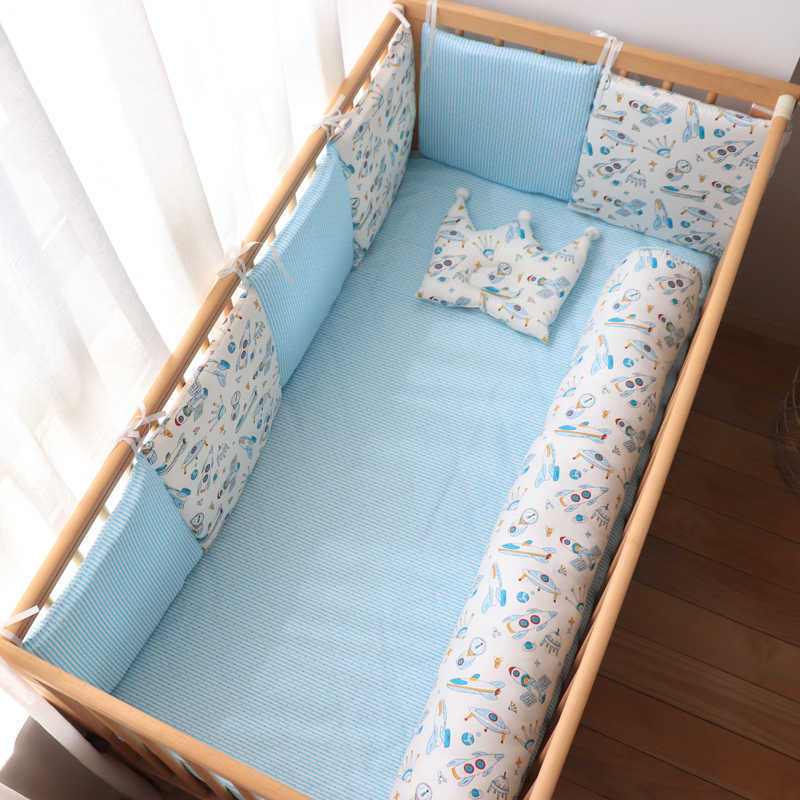 Baby Crib Bumper For borns Cute Kids Bed Cushion Thick Soft Children Cot Bumper Baby Room Decor Bedding Accessories 211025