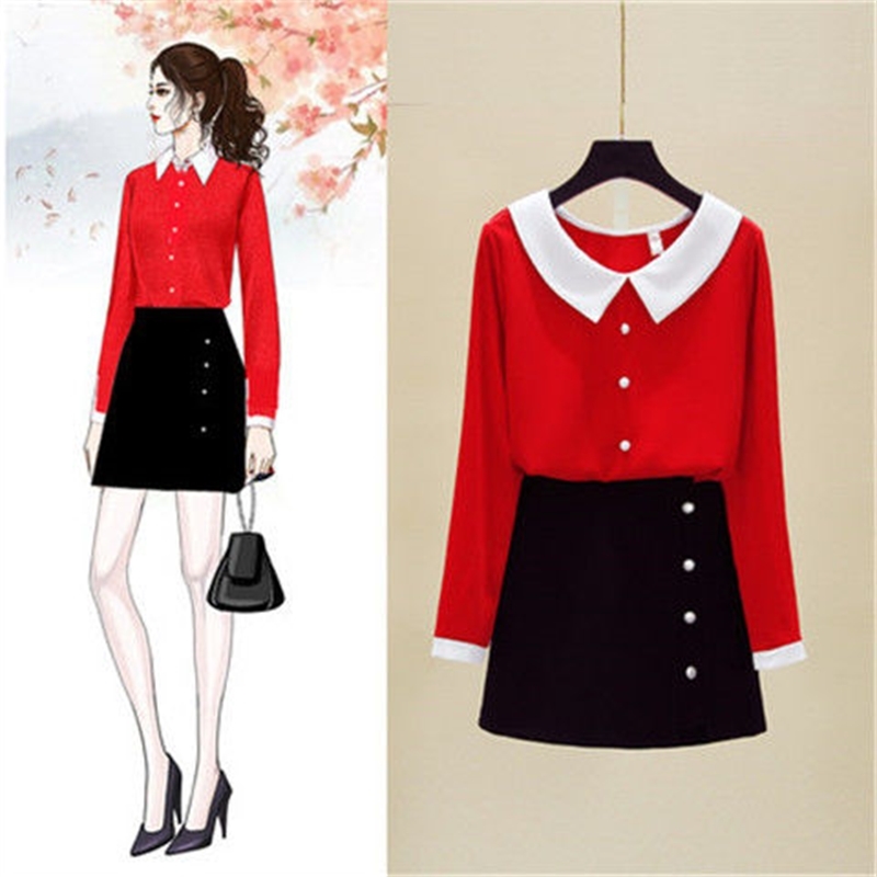 Spring Korea Fashion Women Long Sleeve Chiffon Shirt Preppy Style Peter Pan Collar Patchwork Loose Shirts Female Blouses D185 210512