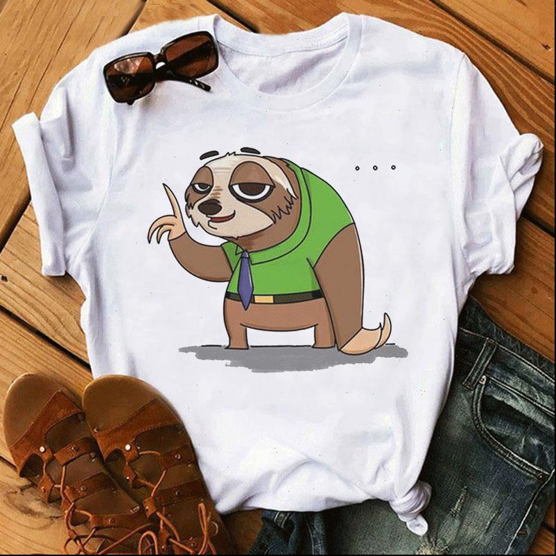 fashion cotton women t shirt sale female shirts short sleeve plus size sloth printing, White
fashion cotton women t shirt sale female shirts short sleeve plus size sloth printing, White