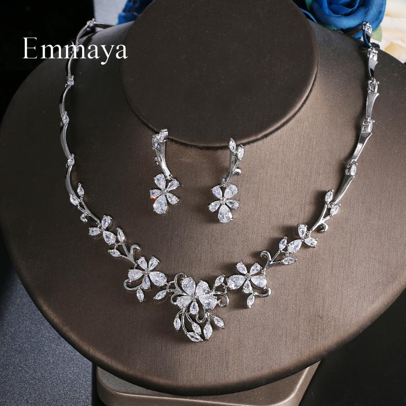 Earrings & Necklace Emmaya Simplicity Style Charming Flower Cubic Zircon Design Distincitve Jewelry Set For Women Fashion Party Decoration, Silver
Earrings & Necklace Emmaya Simplicity Style Charming Flower Cubic Zircon Design Distincitve Jewelry Set For Women Fashion Party Decoration, Silver
