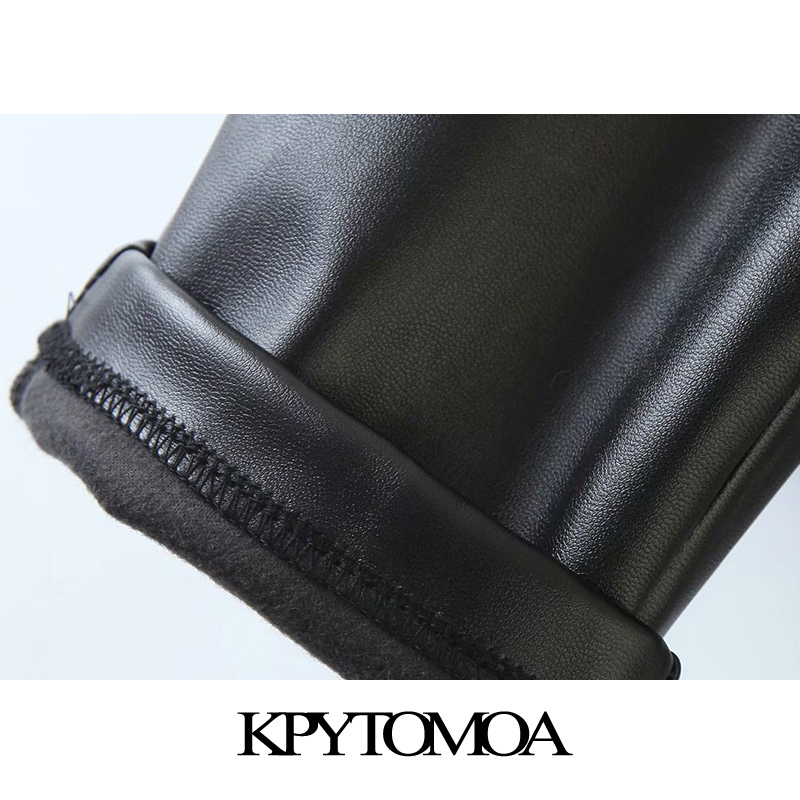 Women Chic Fashion PU Faux Leather Skinny Pants High Waist Side Zipper Stretchy Slim Female Ankle Trousers 210420