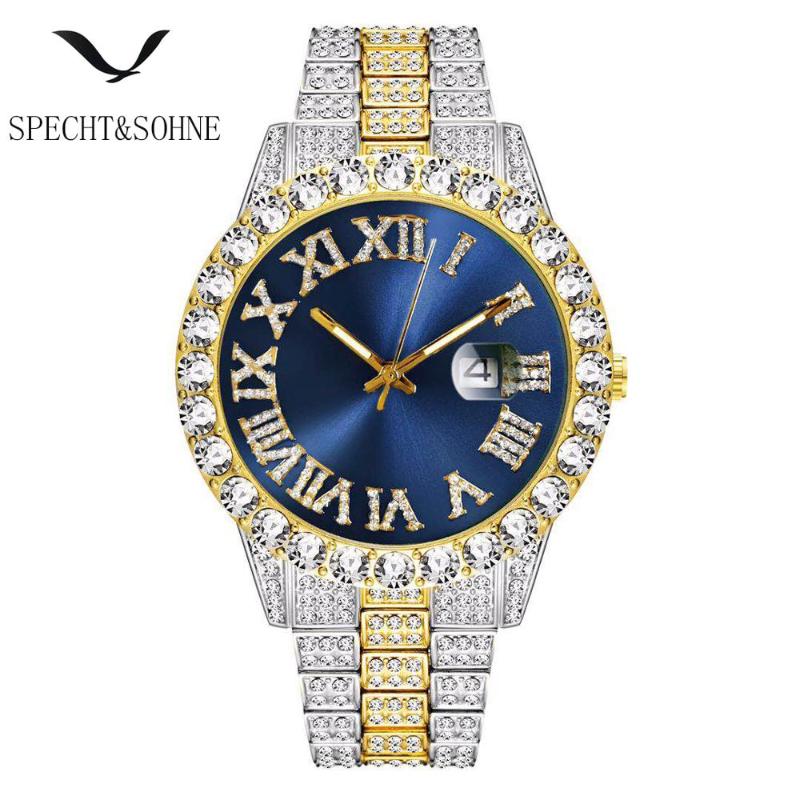 Arrvial Mens Diamond Watch Iced Out Watches Blue Dial Gold Quartz Clock Role Male Sport Wristwatch 30M Waterproof Wristwatches, Silver-gold-green
Arrvial Mens Diamond Watch Iced Out Watches Blue Dial Gold Quartz Clock Role Male Sport Wristwatch 30M Waterproof Wristwatches, Silver-gold-green