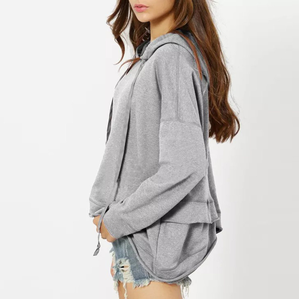 Women Autumn Casual Solid Loose Hoodies Long Sleeve Streetwear Plus Size Sweatshirts Vintage Pullover 210428