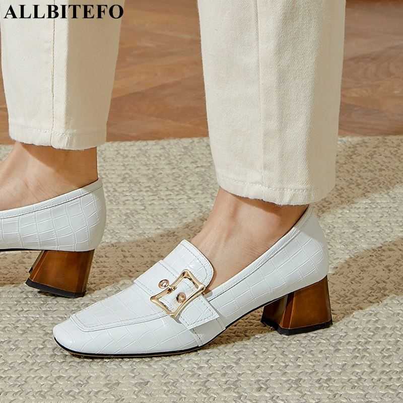 ALLBITEFO size 34-42 texture real genuine leather women heels shoes square toe kitten heels fashion casual high heels 210611, As picture
ALLBITEFO size 34-42 texture real genuine leather women heels shoes square toe kitten heels fashion casual high heels 210611, As picture