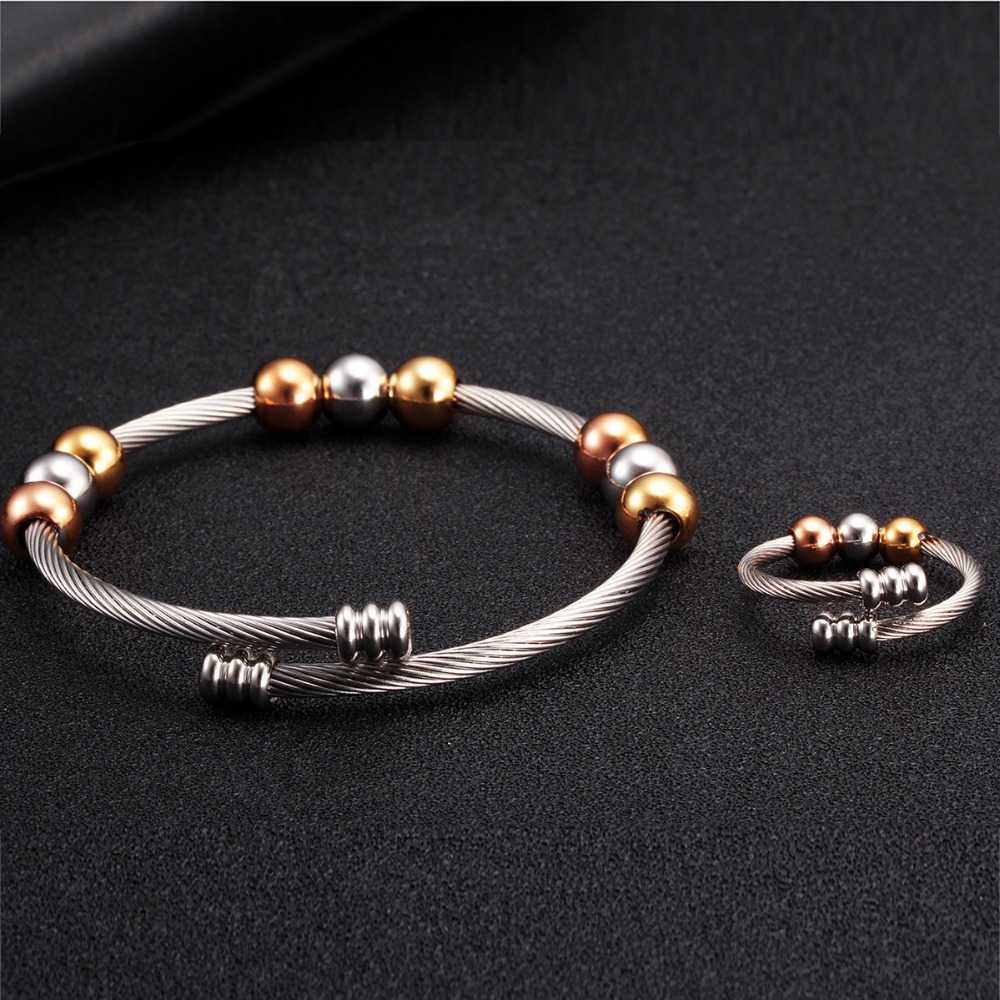 Luxury Brand Chain Link Girls Women Charm Beads Bangles Top Quality Stainless Steel Open Fashion Cuff Female Bracelets Q0719
Luxury Brand Chain Link Girls Women Charm Beads Bangles Top Quality Stainless Steel Open Fashion Cuff Female Bracelets Q0719