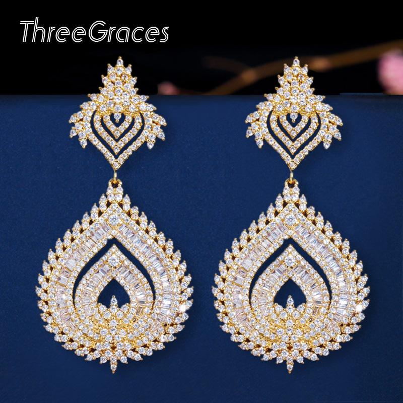 Dangle & Chandelier ThreeGraces Luxury Yellow Gold CZ Classic Court Long Big Dubai Drop Earrings For Bride Wedding Party Brincos ER359, Silver
Dangle & Chandelier ThreeGraces Luxury Yellow Gold CZ Classic Court Long Big Dubai Drop Earrings For Bride Wedding Party Brincos ER359, Silver