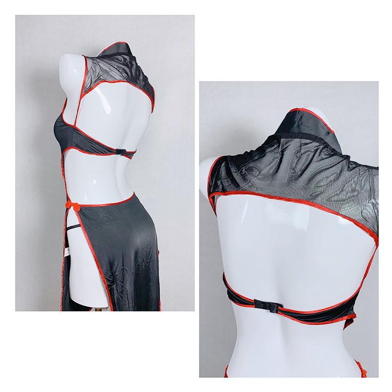 Womens Devil Cosplay Lingerie Lolita Vintage Vampire Costumes Sexy Backless Long Fancy Dress 210402