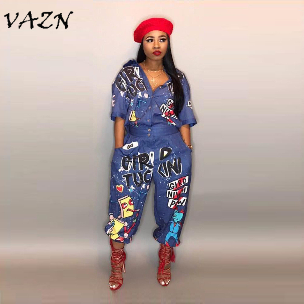 VAZN 2021 New Style Brand Fashion Hip Hop Style Women Jumpsuit Special Letter Turn Down Collar Half Sleeve Romper LD8103, Black
VAZN 2021 New Style Brand Fashion Hip Hop Style Women Jumpsuit Special Letter Turn Down Collar Half Sleeve Romper LD8103, Black