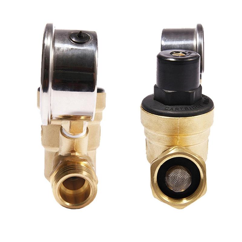 Parts Brass Water Pressure Regulator Lead Free Valve Adjustable Reducer For RV Screened Filter