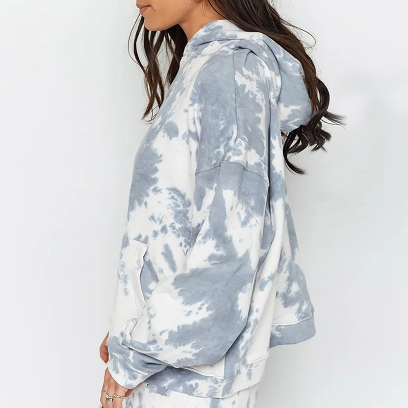 Batwing Sleeve Loose Casual Print Hoodies Women Pocket Home Style Sweatshirts Female Fashion Oversized Hooded Hoodies 210414