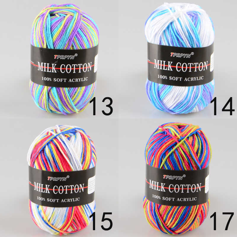 TPRPYN 10Pcs=500g ColorFul 3ply Segment Dyed milk Cotton Yarn Baby Doll Blanket Handmade Crochet Knitting Yarn 200924
