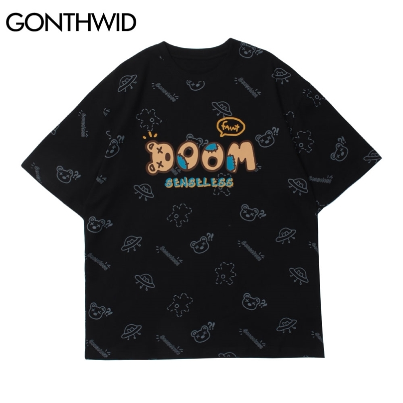 Tshirt Hip Hop Streetwear Men Spaceship Bear Print Short Sleeve T-Shirts Cotton Casual Loose Harajuku Fashion Tees Tops 210602, White
Tshirt Hip Hop Streetwear Men Spaceship Bear Print Short Sleeve T-Shirts Cotton Casual Loose Harajuku Fashion Tees Tops 210602, White