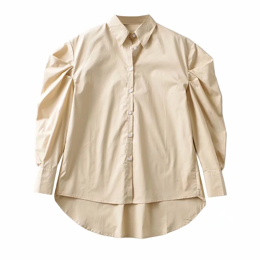 Nomikuma Vintage Puff Sleeve Women Blouse Causal Turn-down Collar Solid Shirt Spring New Women Blusas Mujer De Moda 6E108 210427