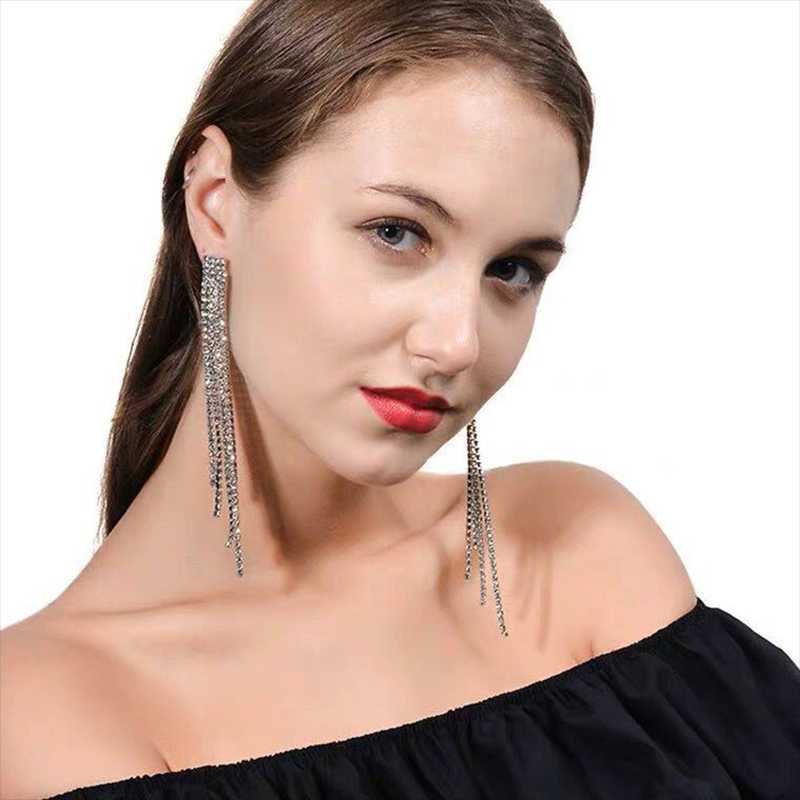 Dangle & Chandelier 2021 Luxury Full Crystal Earrings Shiny Gold Silver Long Tassel For Women Wedding Drop Jewelry Bijoux
Dangle & Chandelier 2021 Luxury Full Crystal Earrings Shiny Gold Silver Long Tassel For Women Wedding Drop Jewelry Bijoux