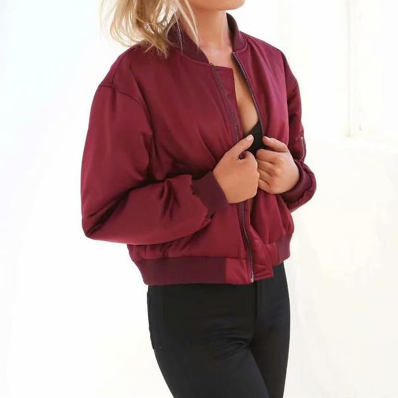 Chic women's winter retro loose cotton jacket flying baseball uniform women's jacket Long sleeve stand collar black red 210507