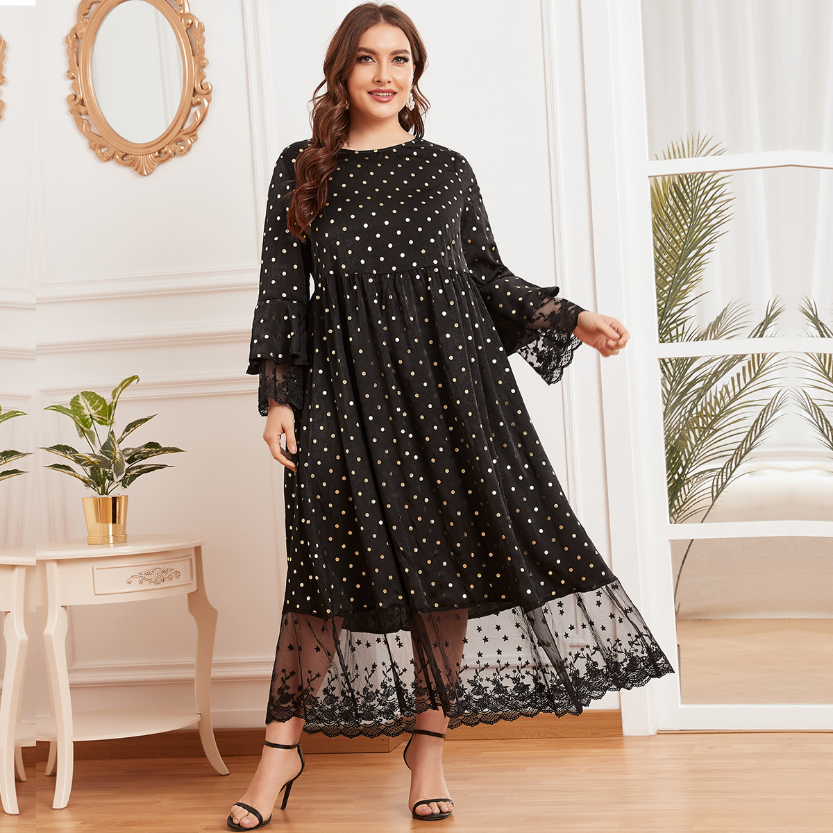 Ramadan Turkey Muslim Women Dress Polka Dot Plus Size Abaya Duabi Arab Vestido Moroccon Kaftan Islamic Clothing Jilbab Gown Robe
Ramadan Turkey Muslim Women Dress Polka Dot Plus Size Abaya Duabi Arab Vestido Moroccon Kaftan Islamic Clothing Jilbab Gown Robe