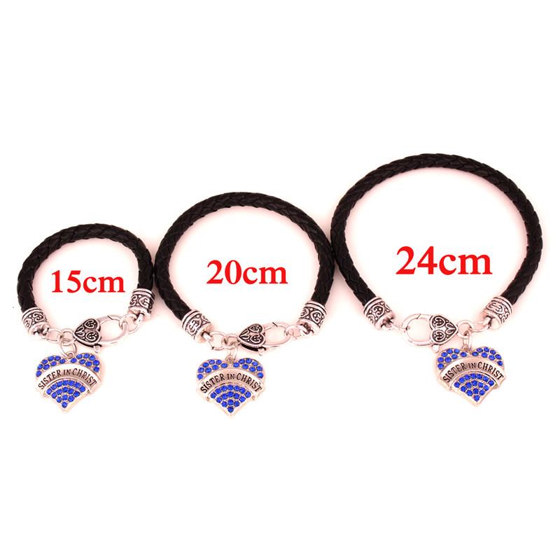 Charm Bracelets Sell Female Heart Bracelet SISTER IN CHRIST Written With Crystals Fashion Leather Chain Zinc Alloy Provide Drop
Charm Bracelets Sell Female Heart Bracelet SISTER IN CHRIST Written With Crystals Fashion Leather Chain Zinc Alloy Provide Drop