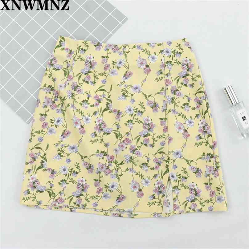 Yellow flower print skirts high split waist Skirts for women casual mini vintage female lady summer skirt she I 210520
Yellow flower print skirts high split waist Skirts for women casual mini vintage female lady summer skirt she I 210520