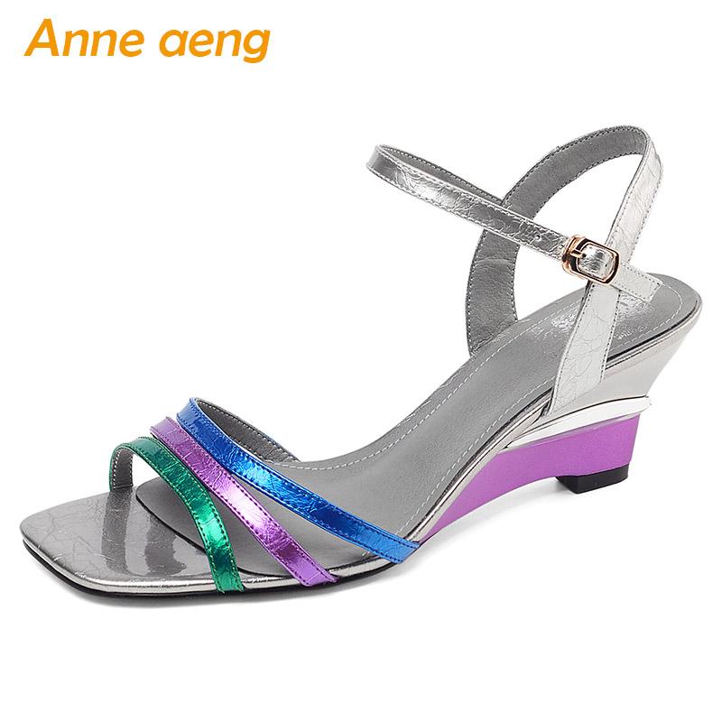 Summer Genuine Leather Women Sandals High Wedges Heel Buckle Fashion Sexy Ladies Shoes Female Heels, Black
Summer Genuine Leather Women Sandals High Wedges Heel Buckle Fashion Sexy Ladies Shoes Female Heels, Black