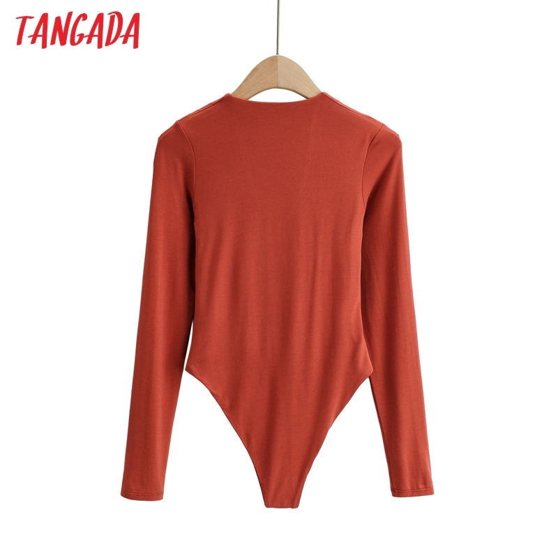Fashion Women V Neck Strethy Bodyshirt Shirt Playsuit Long Sleeve Buttons Female Tops 4P38 210416