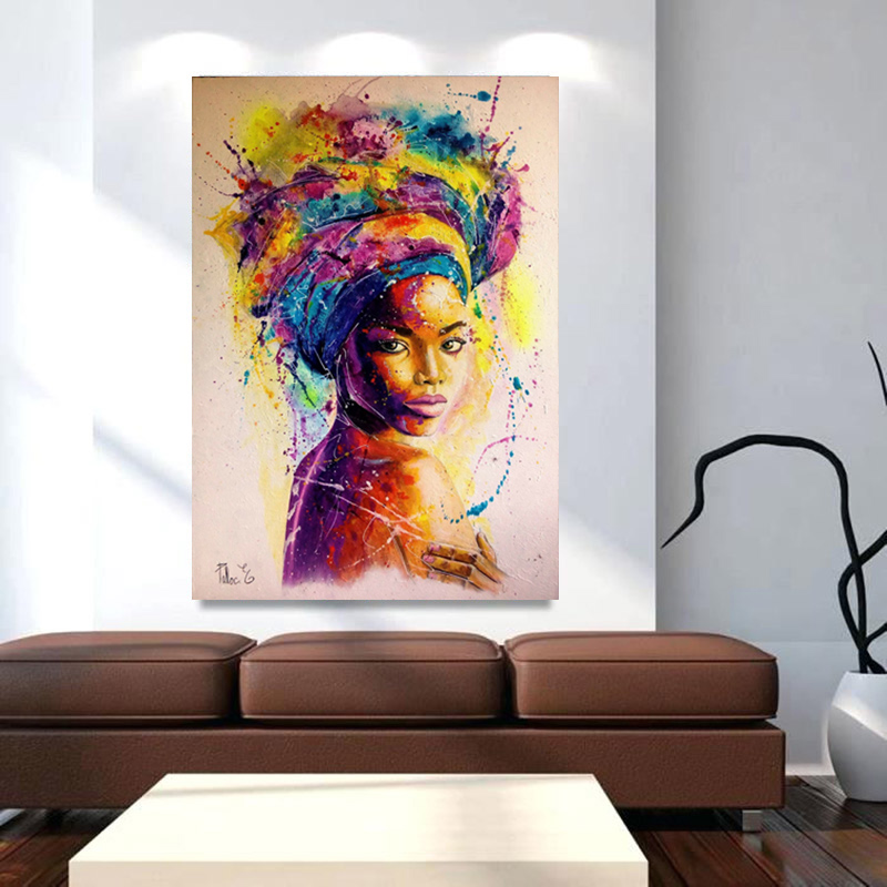Graffiti Art Canvas Painting Colorful Girl Poster Print Wall Pictures For Living Room Vintage Art Pictures Decoration Art