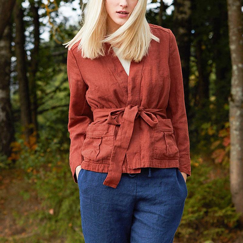 Women's Jackets Vintage 100% Linen Women Cardigan Loose Casual Long Sleeve Japanese Korean Female Coats With Belt MZYCSC2173Y, Black;brown
Women's Jackets Vintage 100% Linen Women Cardigan Loose Casual Long Sleeve Japanese Korean Female Coats With Belt MZYCSC2173Y, Black;brown