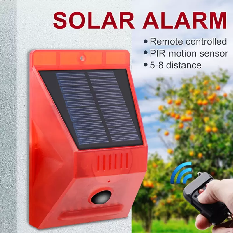 Solar Strobe Light Alarm Lights 8 LEDs Motion Sensor Security Alarm Lamp 129db Sound Security Siren
Solar Strobe Light Alarm Lights 8 LEDs Motion Sensor Security Alarm Lamp 129db Sound Security Siren