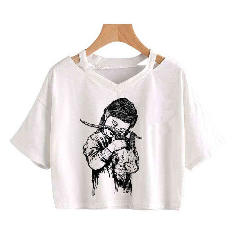 Satan Demon Grim Reaper Harajuku T Shirt Satanism Halloween T- Shirt Women Horror Tshirt Satanist Hell Ullzang Top Tees Female Y220308