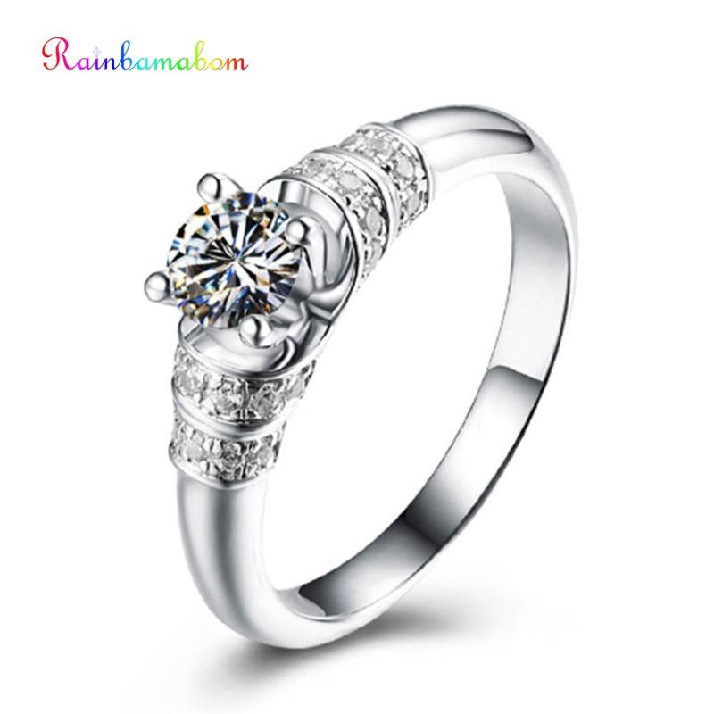 Cluster Rings Rainbamabom Classic 925 Sterling Silver White Topaz Diamonds Gemstone Wedding Engagement Gold Ring Jewelry Wholesale, Golden;silver
Cluster Rings Rainbamabom Classic 925 Sterling Silver White Topaz Diamonds Gemstone Wedding Engagement Gold Ring Jewelry Wholesale, Golden;silver