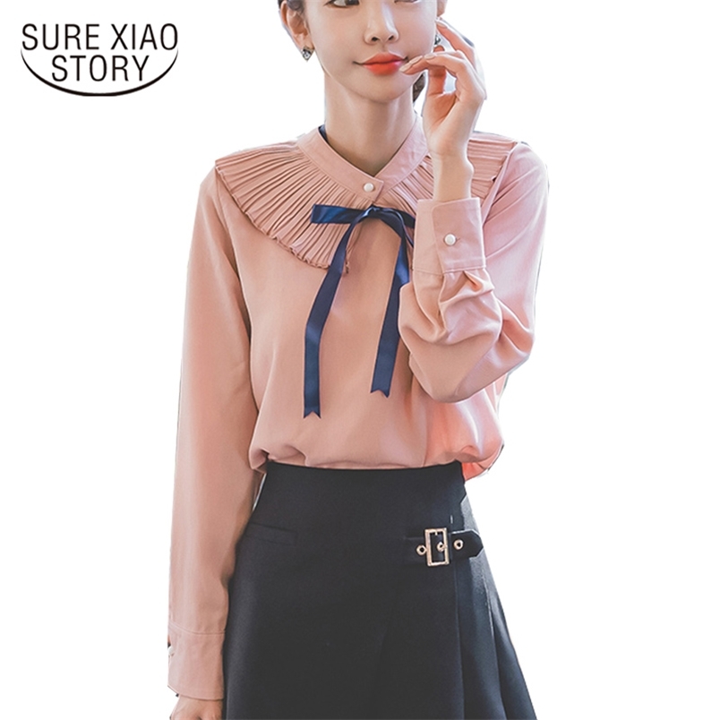 arrival winter shirt female chiffon women blouse long sleeve fashion sweet tops D69 30 210506