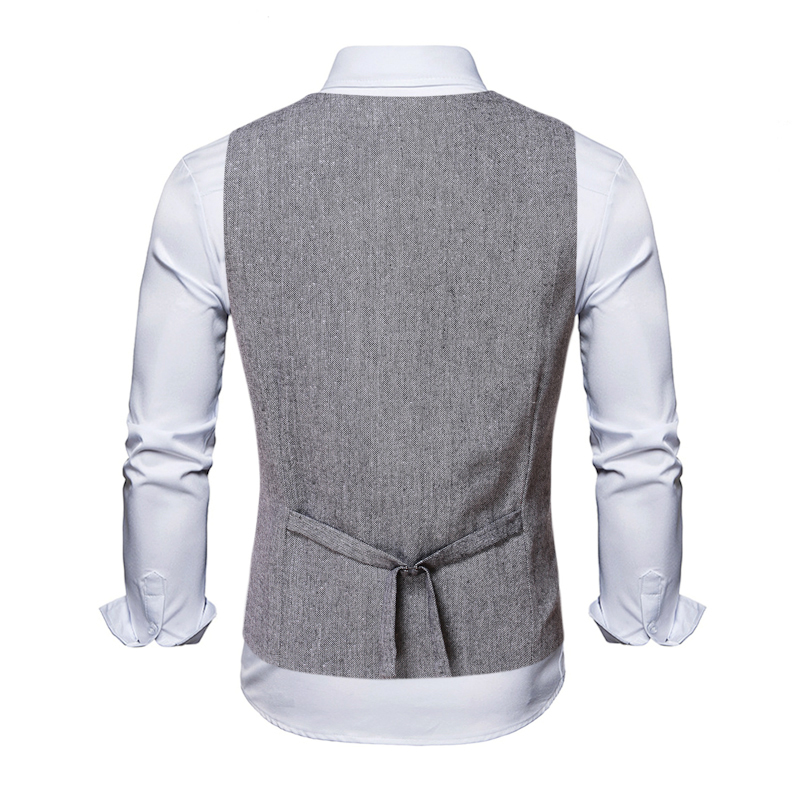 Brown Wool Groom Vests For 2021 Farm Wedding Party Attire Groomsmen Team Vest Slim Fit Men's Suit Prom Garden Waistcoat Dress