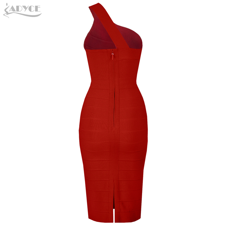 Winter One Shoulder Midi Bandage Dress Sexy Sleeveless Women Bodycon Club Celebrity Evening Runway Party Dresses 210423
