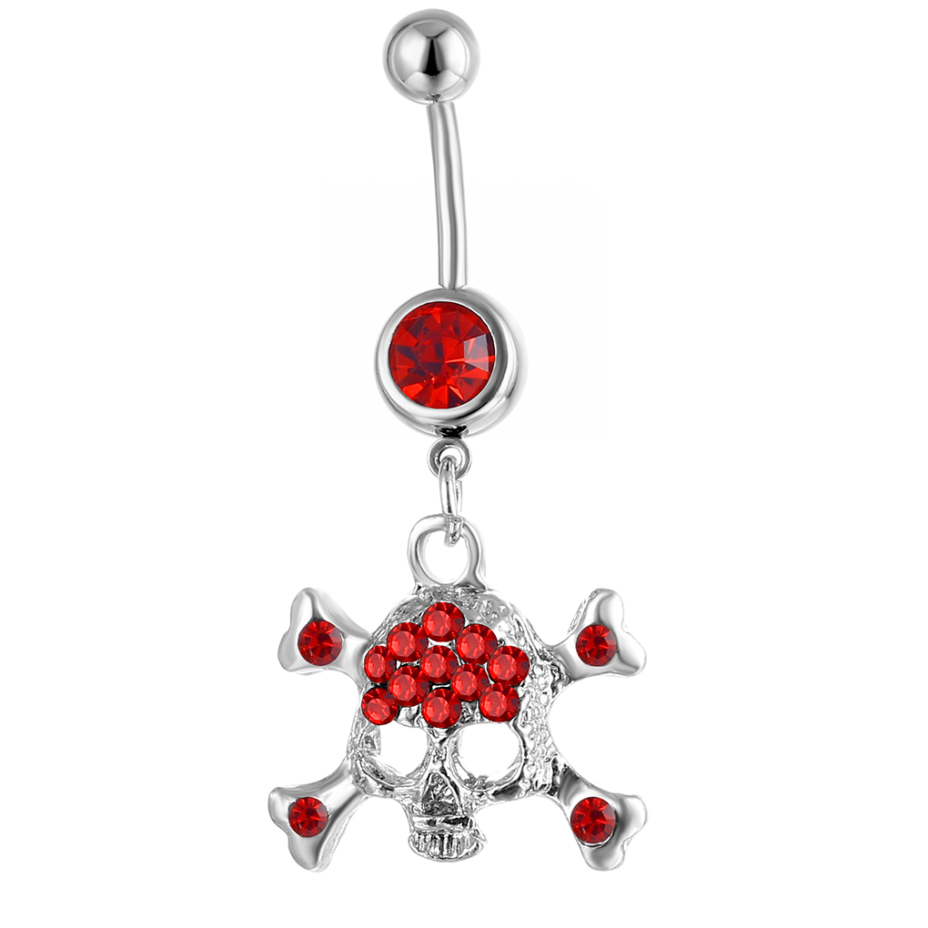 YYJFF D0156 Skull Style Belly Navel Ring Mix Colors