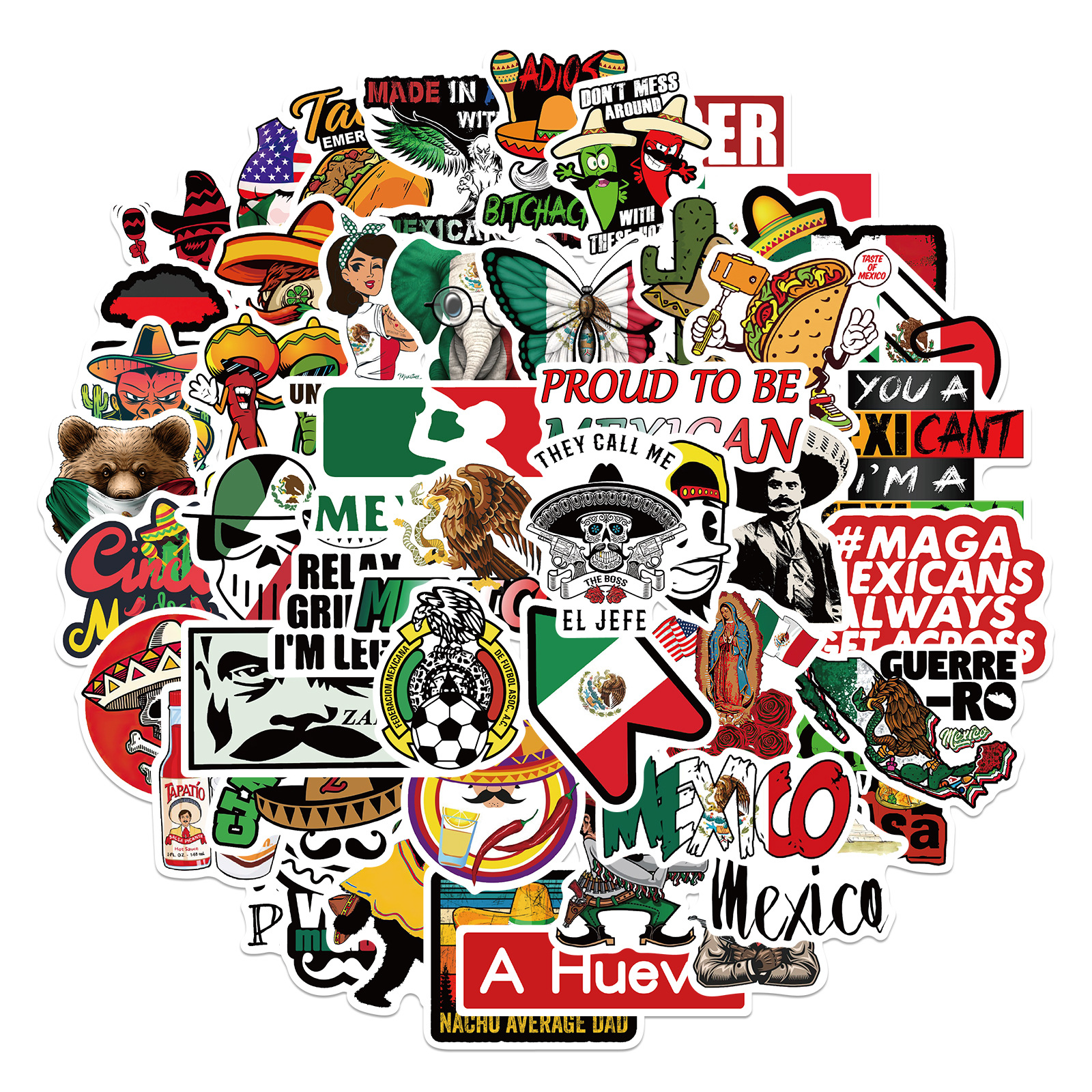50pcs/set Mexico Style Cartoon Lable Stickers For Wall Car Helmet Luggage Bicycle Guitar Decal Notebook Skate Trunk
50pcs/set Mexico Style Cartoon Lable Stickers For Wall Car Helmet Luggage Bicycle Guitar Decal Notebook Skate Trunk