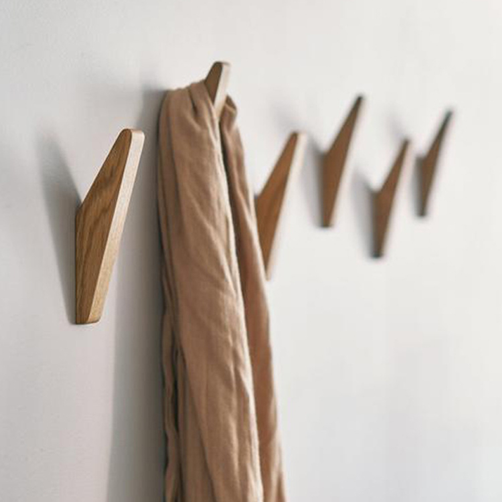 2pcs Creative Japanese wooden hook Wall Mounted coatrack, Entry Way hat Hooks, Modern house and home Decorative Hooks