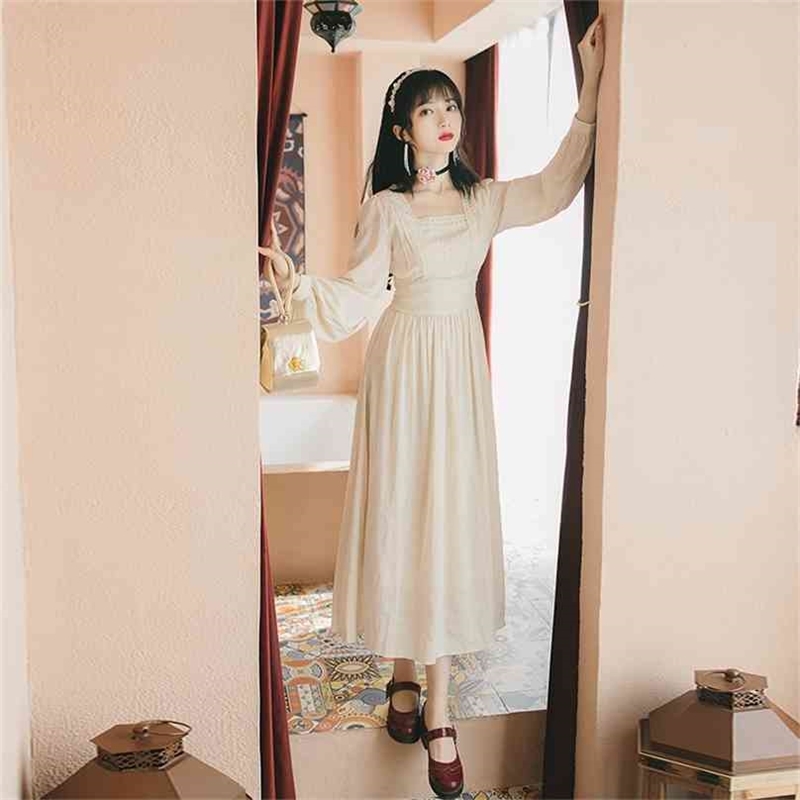 Women Evening Party Dress Cotton Floral Embroidery Elegant Full Sleeve Square Collar Mid-calf Spring Summer 210603, Beige
Women Evening Party Dress Cotton Floral Embroidery Elegant Full Sleeve Square Collar Mid-calf Spring Summer 210603, Beige