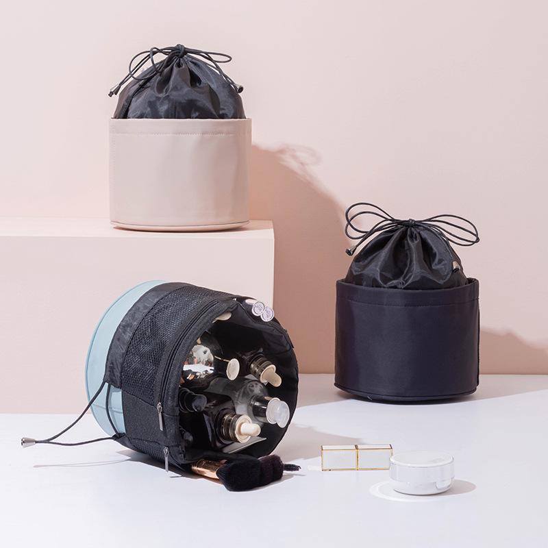 Drawer Bucket Cosmetic Bag Portable Multifunctional Vertical Storage Toilet Bags & Cases, Black