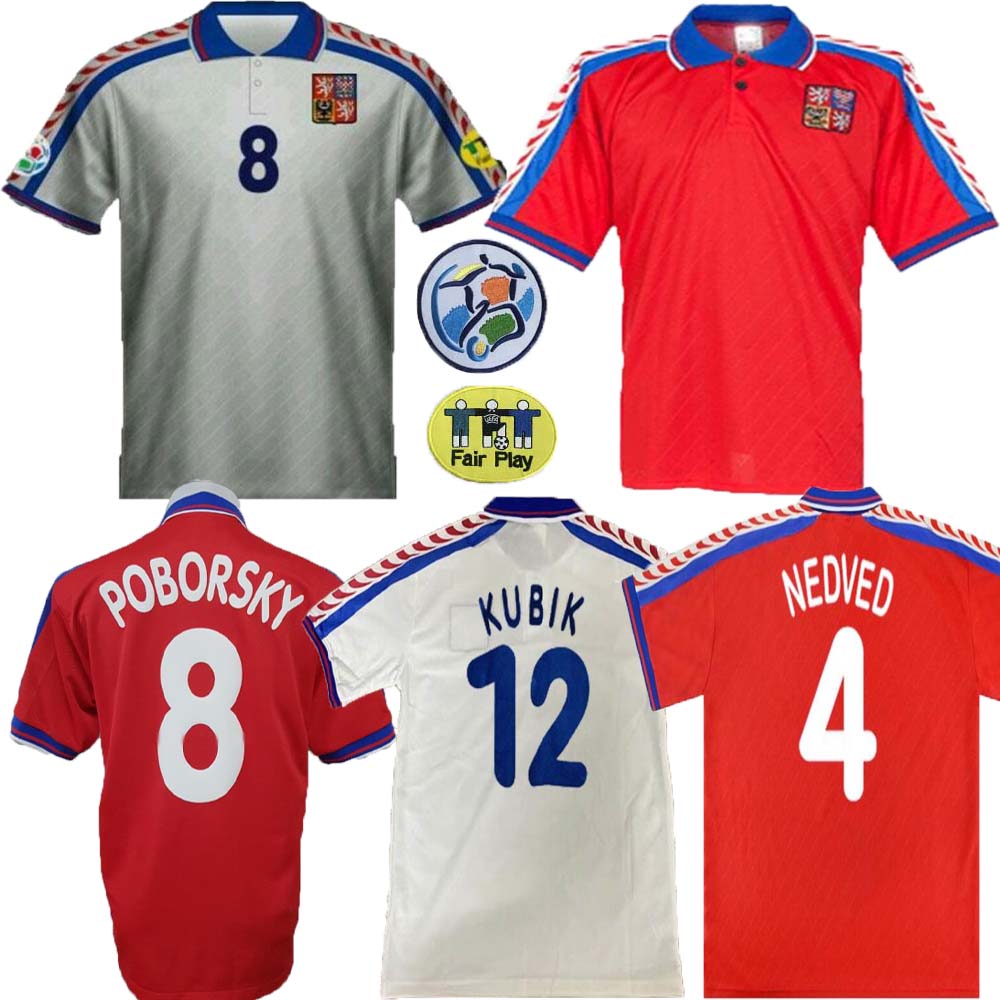 1996 Euro República Czech Retro Fútbol Jersey 96 97 Nedved Poborsky Berger Vintage Classic Football Shirt, 1996 home +patch
1996 Euro República Czech Retro Fútbol Jersey 96 97 Nedved Poborsky Berger Vintage Classic Football Shirt, 1996 home +patch