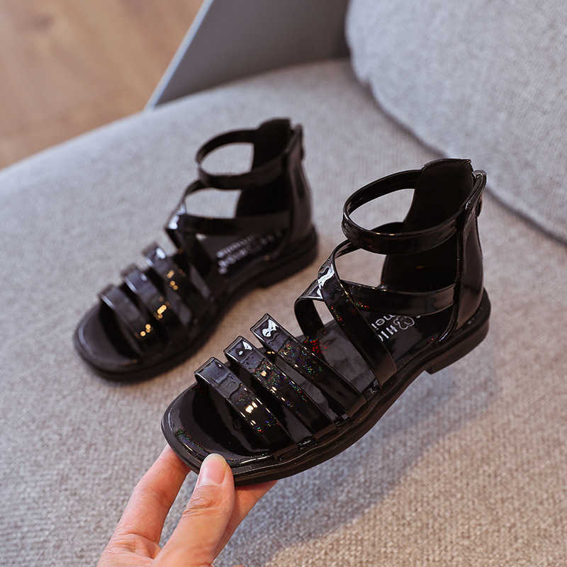 Girls' Sandals 2021 New Children's Summer Little Girls Roman Sandals In The Tide of Big Children's Fashion Princess Sandals X0703
