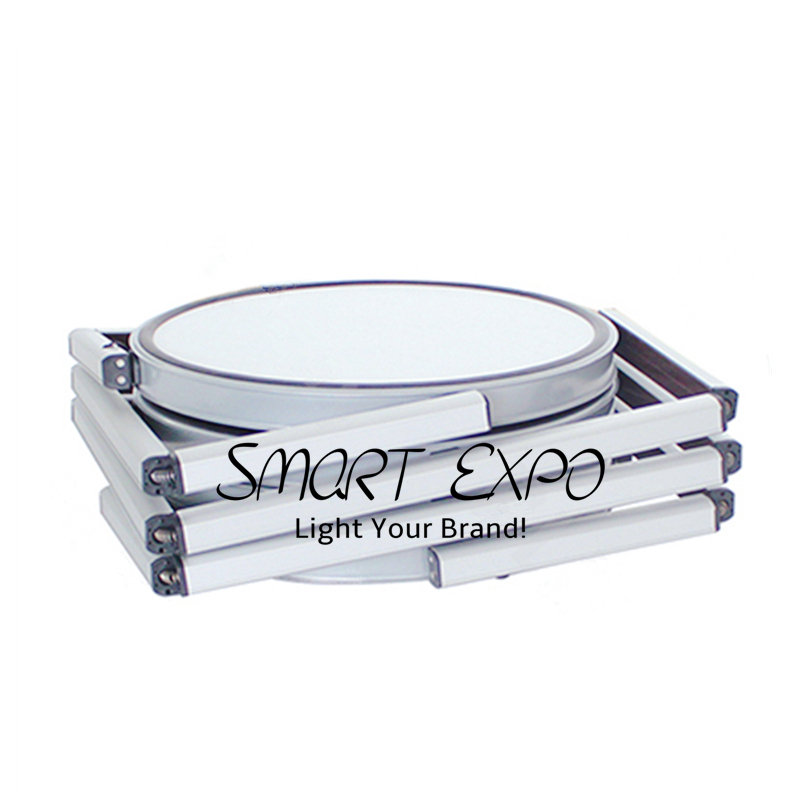 4-Layer Exhibition Advertising Display Counter with Twist Structure Top LED Light Easy Carry Bag