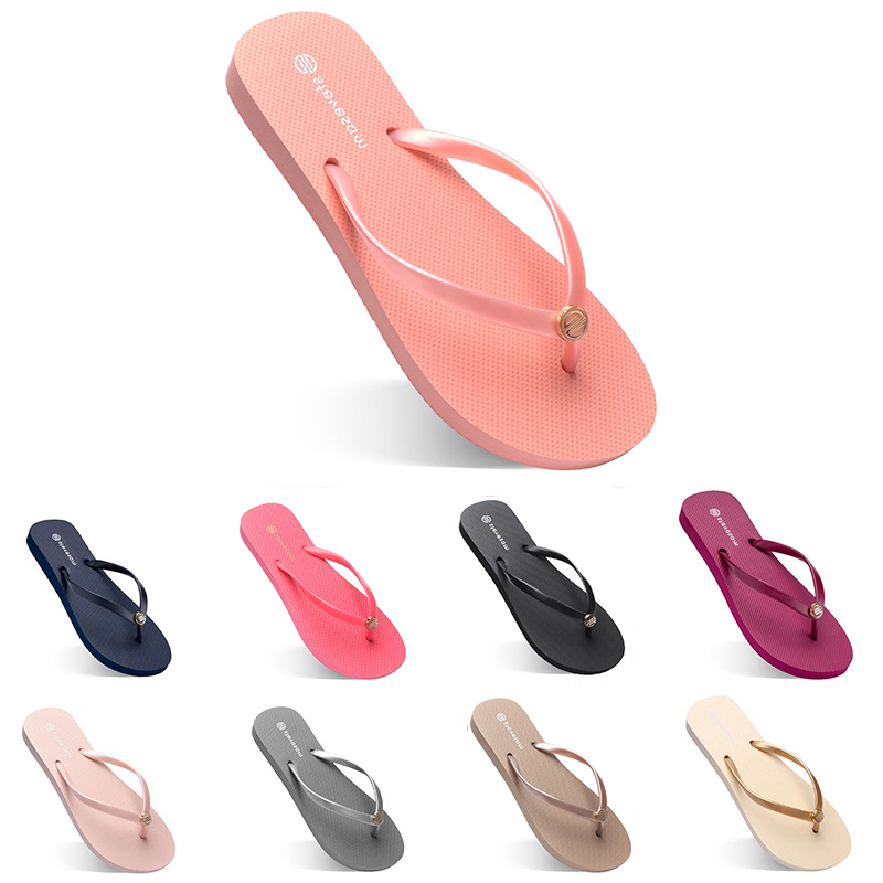 Women slippers fashion flip flops beach hotel indoor slipper triple black pink white lemon green grey navy womens shoes ninety six