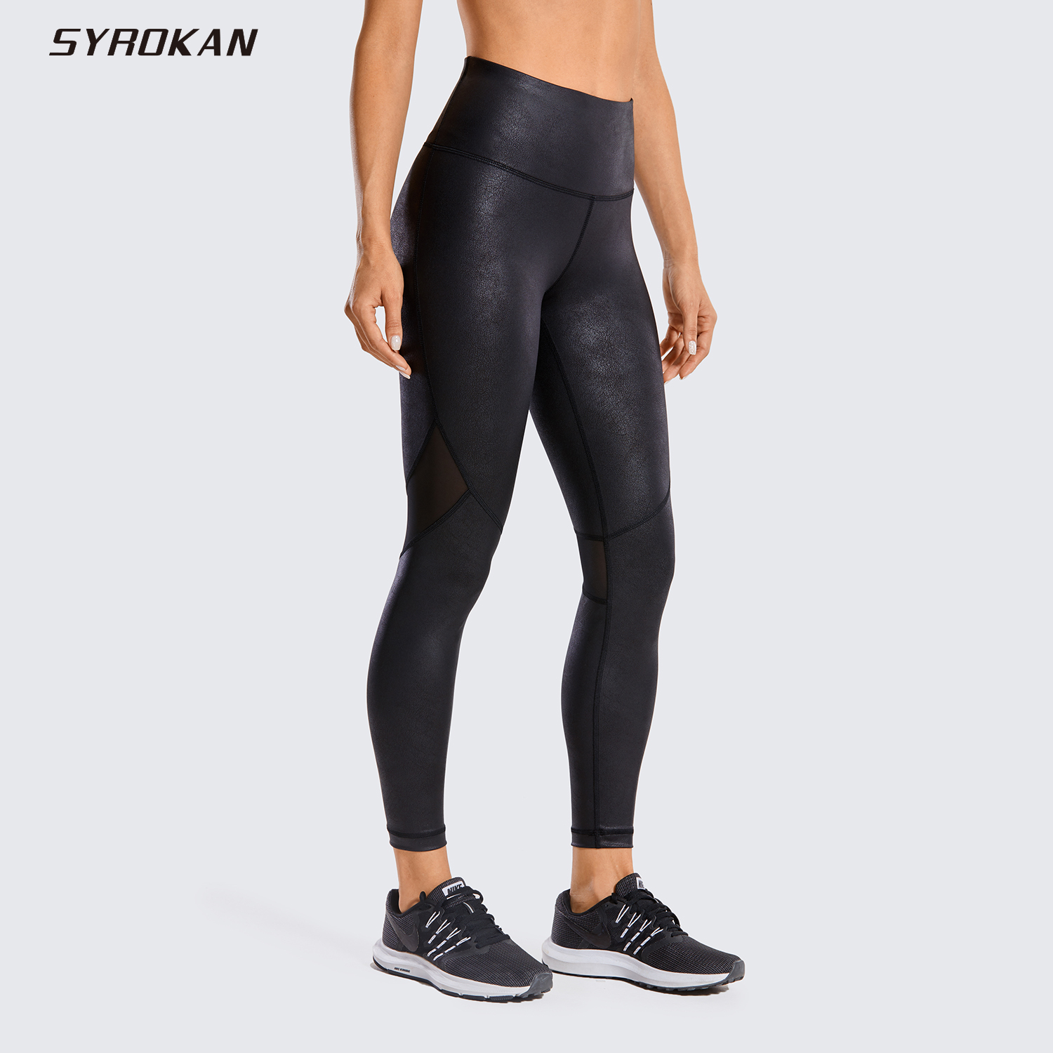SYROKAN WomenS Matte Coated Faux Leather Texture Legging Workout Leggings Sport Women Fitness Mesh Tight Pants With Drawcord, R506-3 coast gray
SYROKAN WomenS Matte Coated Faux Leather Texture Legging Workout Leggings Sport Women Fitness Mesh Tight Pants With Drawcord, R506-3 coast gray