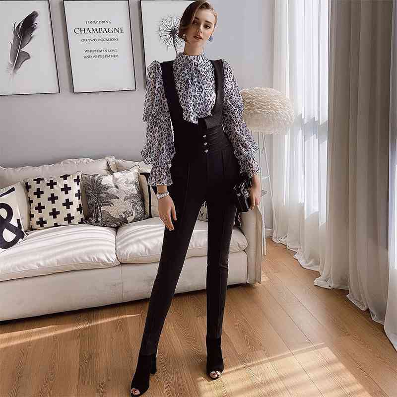 Dabuwawa Casual High Waist Jumpsuit Women Solid Single Breasted Overalls Office Lady Spring Jumpsuits Female DO1AJP007 210520