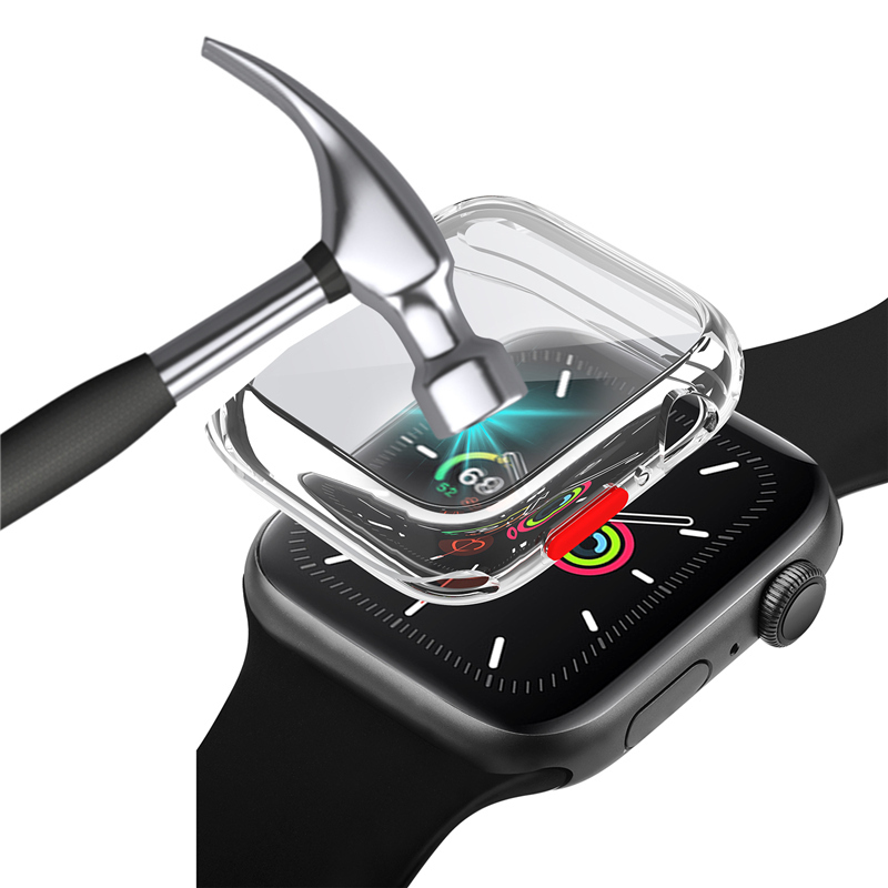 For Watch iWatch Series 6 5 4 3 2 1 SE Slim Soft TPU Case Tempered Glass Full Screen Protector Protect Cover Skin4383758
