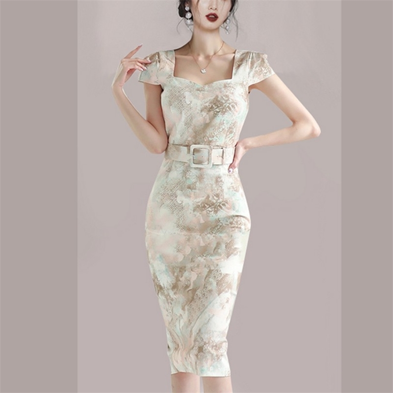 Vintage Elegant Print Pencil Dress Women's Summer Fashion Office OL Square Collar Bodycon Slim Waist Party Dresses Vestidos 210519, Photo color
Vintage Elegant Print Pencil Dress Women's Summer Fashion Office OL Square Collar Bodycon Slim Waist Party Dresses Vestidos 210519, Photo color