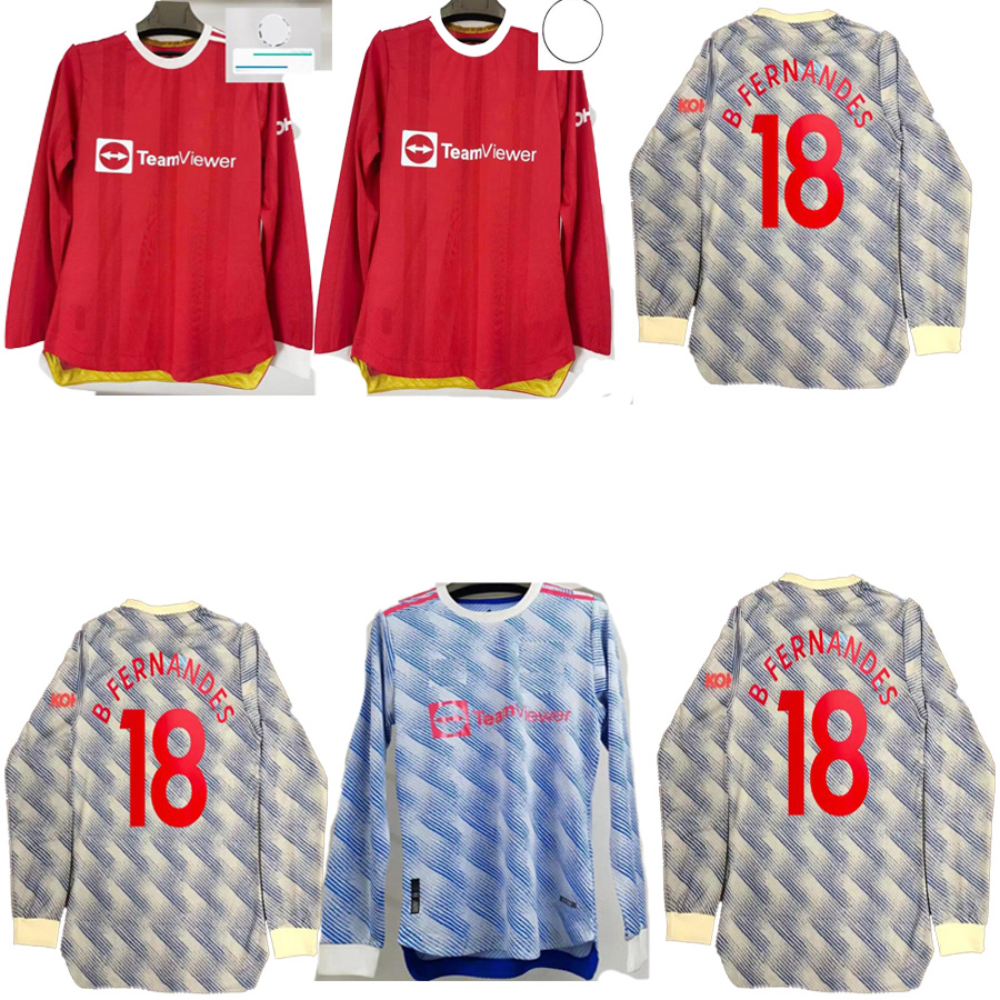 Player Version Long Sleeve #7 RONALDO Soccer Jersey Home Red #25 SANCHO 2021 2022 GREENWOOD B.FERNANDES 21 22 RASHFORD 3rd football Uniform, Blue
Player Version Long Sleeve #7 RONALDO Soccer Jersey Home Red #25 SANCHO 2021 2022 GREENWOOD B.FERNANDES 21 22 RASHFORD 3rd football Uniform, Blue