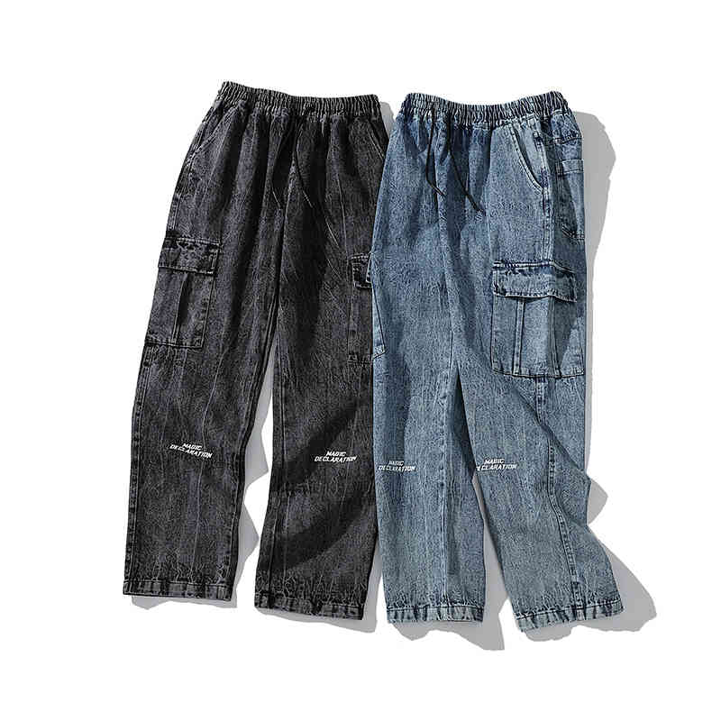 Original Elastic Waist Men's Wash Retro Jeans Trousers Pockets Streetwear Baggy Straight Denim Pants Hip Hop Loose Casual Pants, Black
Original Elastic Waist Men's Wash Retro Jeans Trousers Pockets Streetwear Baggy Straight Denim Pants Hip Hop Loose Casual Pants, Black