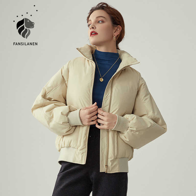 FANSILANEN Short 90% white duck down jacket Women casual wram puffer parka Feather oversized quilted coat female overcoat 210607, Beige
FANSILANEN Short 90% white duck down jacket Women casual wram puffer parka Feather oversized quilted coat female overcoat 210607, Beige