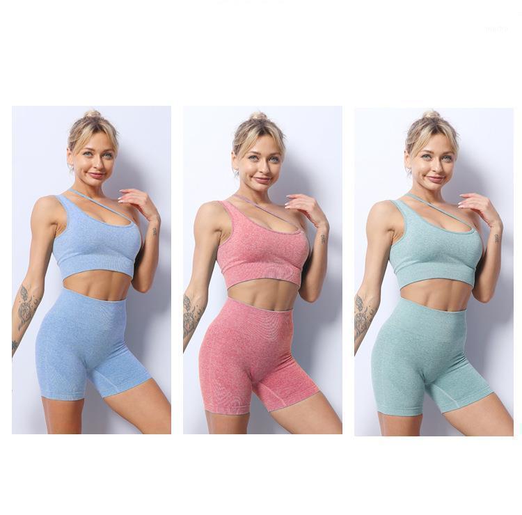 Women' Seamless Fashion Fitness Yoga Wear, Sports One-shoulder Camisole Bra And Shorts Set Outfit, Blue
Women' Seamless Fashion Fitness Yoga Wear, Sports One-shoulder Camisole Bra And Shorts Set Outfit, Blue